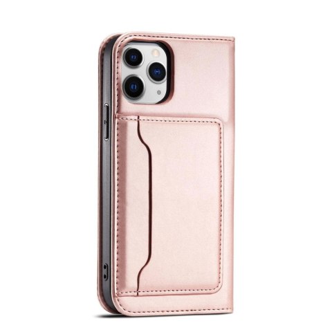 Magnet Card Case etui do Samsung Galaxy S22 Ultra pokrowiec portfel na karty kartę podstawka różowy Magnet Card Case etui do Samsung Galaxy S22 Ultra pokrowiec portfel na karty kartę podstawka różowy