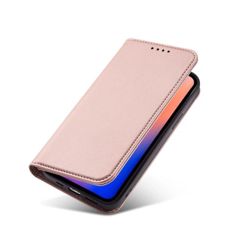Magnet Card Case etui do Samsung Galaxy S22 Ultra pokrowiec portfel na karty kartę podstawka różowy Magnet Card Case etui do Samsung Galaxy S22 Ultra pokrowiec portfel na karty kartę podstawka różowy