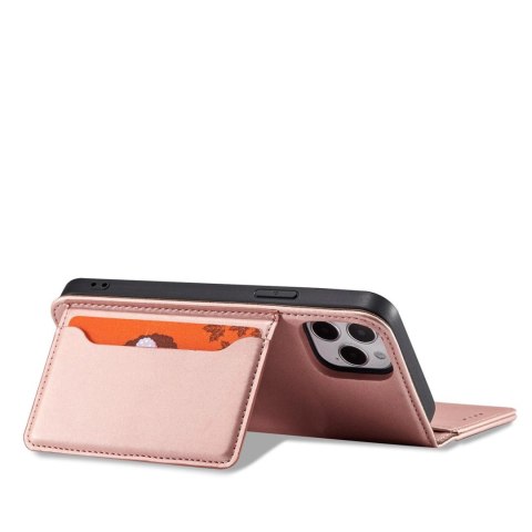 Magnet Card Case etui do Samsung Galaxy S22 Ultra pokrowiec portfel na karty kartę podstawka różowy Magnet Card Case etui do Samsung Galaxy S22 Ultra pokrowiec portfel na karty kartę podstawka różowy