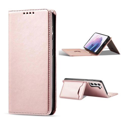 Magnet Card Case etui do Samsung Galaxy S22 pokrowiec portfel na karty kartę podstawka różowy Magnet Card Case etui do Samsung Galaxy S22 pokrowiec portfel na karty kartę podstawka różowy