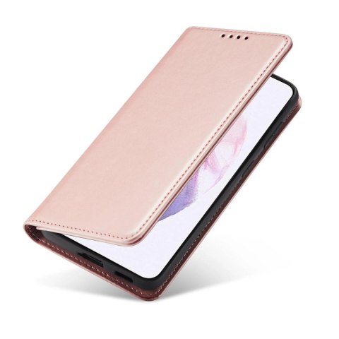 Magnet Card Case etui do Samsung Galaxy S22 pokrowiec portfel na karty kartę podstawka różowy Magnet Card Case etui do Samsung Galaxy S22 pokrowiec portfel na karty kartę podstawka różowy