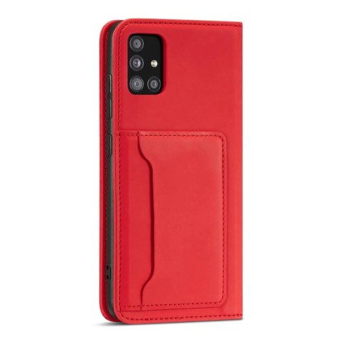 Magnet Card Case etui do Xiaomi Redmi Note 11 Pro pokrowiec portfel na karty kartę podstawka czerwony Magnet Card Case etui do Xiaomi Redmi Note 11 Pro pokrowiec portfel na karty kartę podstawka czerwony