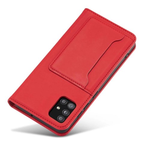 Magnet Card Case etui do Xiaomi Redmi Note 11 Pro pokrowiec portfel na karty kartę podstawka czerwony Magnet Card Case etui do Xiaomi Redmi Note 11 Pro pokrowiec portfel na karty kartę podstawka czerwony