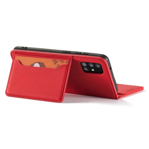 Magnet Card Case etui do Xiaomi Redmi Note 11 Pro pokrowiec portfel na karty kartę podstawka czerwony Magnet Card Case etui do Xiaomi Redmi Note 11 Pro pokrowiec portfel na karty kartę podstawka czerwony
