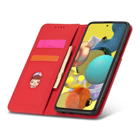 Magnet Card Case etui do Xiaomi Redmi Note 11 Pro pokrowiec portfel na karty kartę podstawka czerwony Magnet Card Case etui do Xiaomi Redmi Note 11 Pro pokrowiec portfel na karty kartę podstawka czerwony