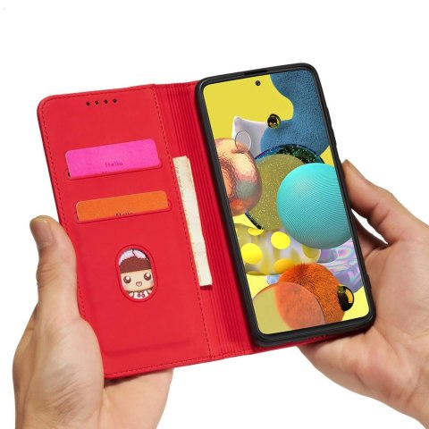 Magnet Card Case etui do Xiaomi Redmi Note 11 Pro pokrowiec portfel na karty kartę podstawka czerwony Magnet Card Case etui do Xiaomi Redmi Note 11 Pro pokrowiec portfel na karty kartę podstawka czerwony