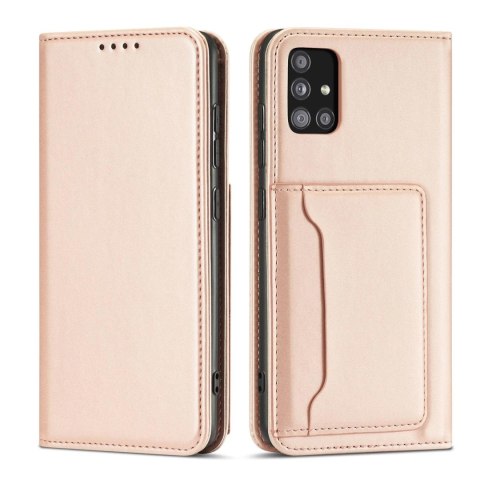 Magnet Card Case etui do Xiaomi Redmi Note 11 Pro pokrowiec portfel na karty kartę podstawka różowy Magnet Card Case etui do Xiaomi Redmi Note 11 Pro pokrowiec portfel na karty kartę podstawka różowy
