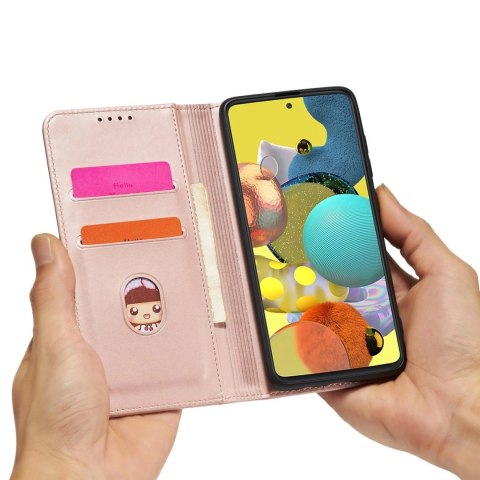 Magnet Card Case etui do Xiaomi Redmi Note 11 Pro pokrowiec portfel na karty kartę podstawka różowy Magnet Card Case etui do Xiaomi Redmi Note 11 Pro pokrowiec portfel na karty kartę podstawka różowy