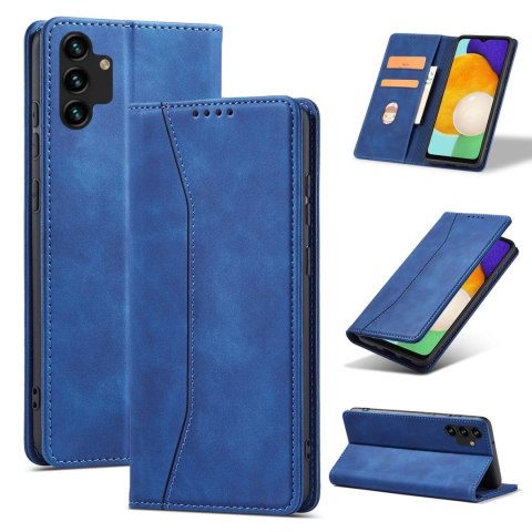Magnet Fancy Case etui do Samsung Galaxy A13 5G pokrowiec portfel na karty kartę podstawka niebieski Magnet Fancy Case etui do Samsung Galaxy A13 5G pokrowiec portfel na karty kartę podstawka niebieski