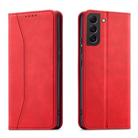 Magnet Fancy Case etui do Samsung Galaxy S22+ (S22 Plus) pokrowiec portfel na karty kartę podstawka czerwony Magnet Fancy Case etui do Samsung Galaxy S22+ (S22 Plus) pokrowiec portfel na karty kartę podstawka czerwony