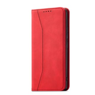 Magnet Fancy Case etui do Samsung Galaxy S22+ (S22 Plus) pokrowiec portfel na karty kartę podstawka czerwony