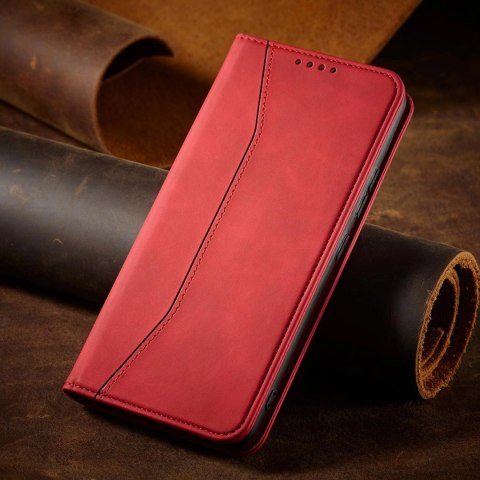 Magnet Fancy Case etui do Samsung Galaxy S22+ (S22 Plus) pokrowiec portfel na karty kartę podstawka czerwony Magnet Fancy Case etui do Samsung Galaxy S22+ (S22 Plus) pokrowiec portfel na karty kartę podstawka czerwony