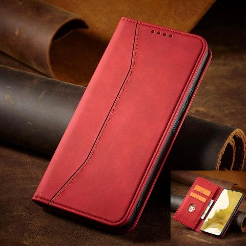 Magnet Fancy Case etui do Samsung Galaxy S22+ (S22 Plus) pokrowiec portfel na karty kartę podstawka czerwony Magnet Fancy Case etui do Samsung Galaxy S22+ (S22 Plus) pokrowiec portfel na karty kartę podstawka czerwony