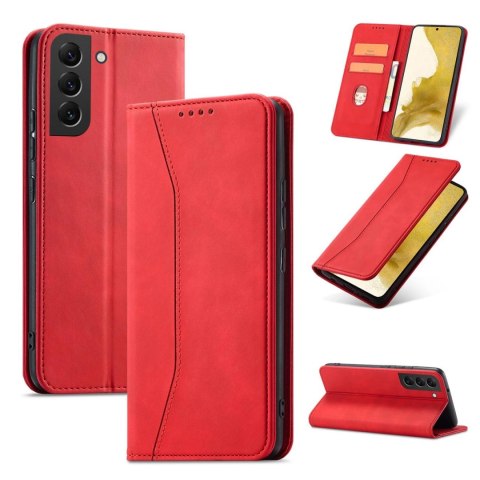 Magnet Fancy Case etui do Samsung Galaxy S22+ (S22 Plus) pokrowiec portfel na karty kartę podstawka czerwony Magnet Fancy Case etui do Samsung Galaxy S22+ (S22 Plus) pokrowiec portfel na karty kartę podstawka czerwony