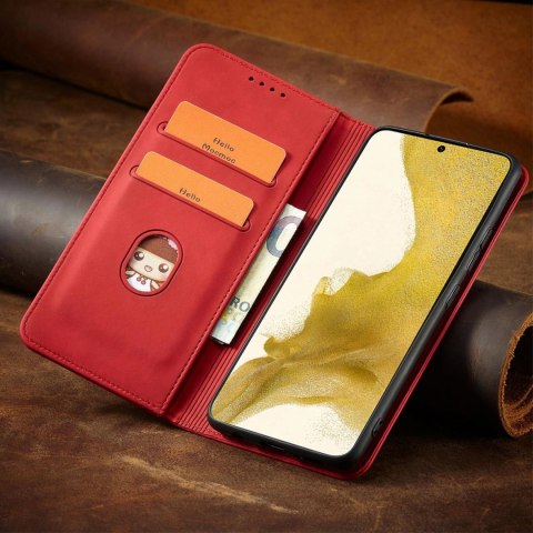 Magnet Fancy Case etui do Samsung Galaxy S22+ (S22 Plus) pokrowiec portfel na karty kartę podstawka czerwony Magnet Fancy Case etui do Samsung Galaxy S22+ (S22 Plus) pokrowiec portfel na karty kartę podstawka czerwony