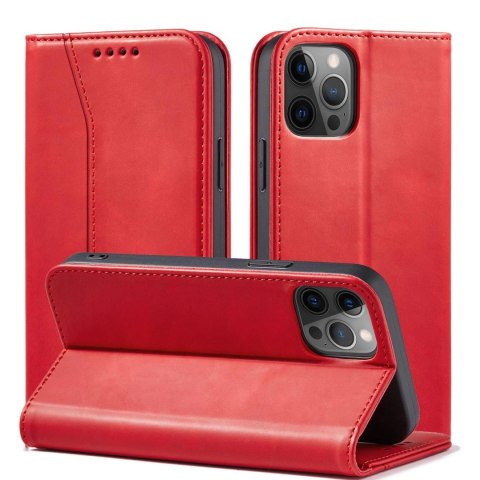 Magnet Fancy Case etui do iPhone 12 Pro Max pokrowiec portfel na karty kartę podstawka czerwony Magnet Fancy Case etui do iPhone 12 Pro Max pokrowiec portfel na karty kartę podstawka czerwony