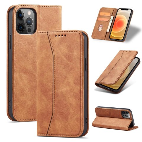 Magnet Fancy Case etui do iPhone 12 Pro pokrowiec portfel na karty kartę podstawka brązowy Magnet Fancy Case etui do iPhone 12 Pro pokrowiec portfel na karty kartę podstawka brązowy