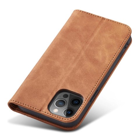 Magnet Fancy Case etui do iPhone 12 Pro pokrowiec portfel na karty kartę podstawka brązowy Magnet Fancy Case etui do iPhone 12 Pro pokrowiec portfel na karty kartę podstawka brązowy