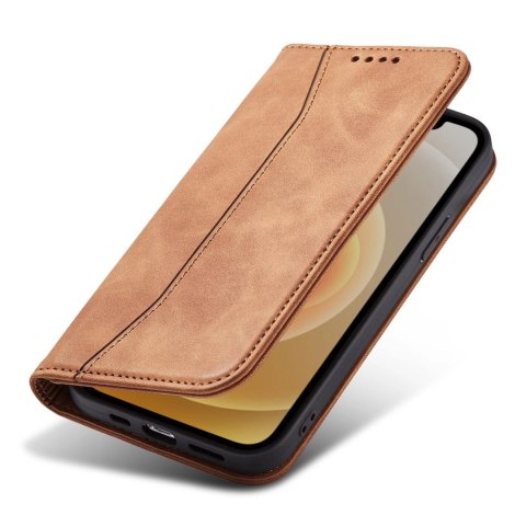 Magnet Fancy Case etui do iPhone 12 Pro pokrowiec portfel na karty kartę podstawka brązowy Magnet Fancy Case etui do iPhone 12 Pro pokrowiec portfel na karty kartę podstawka brązowy
