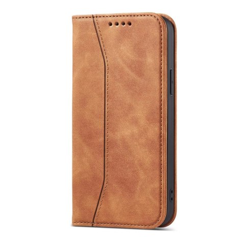 Magnet Fancy Case etui do iPhone 12 Pro pokrowiec portfel na karty kartę podstawka brązowy Magnet Fancy Case etui do iPhone 12 Pro pokrowiec portfel na karty kartę podstawka brązowy