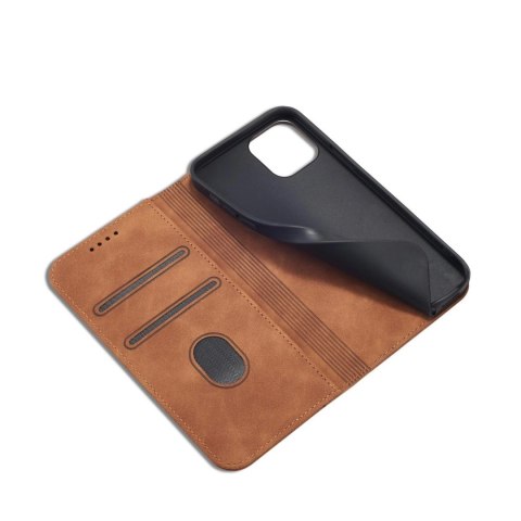 Magnet Fancy Case etui do iPhone 12 Pro pokrowiec portfel na karty kartę podstawka brązowy Magnet Fancy Case etui do iPhone 12 Pro pokrowiec portfel na karty kartę podstawka brązowy