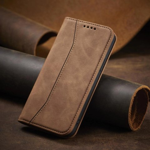 Magnet Fancy Case etui do iPhone 12 Pro pokrowiec portfel na karty kartę podstawka brązowy Magnet Fancy Case etui do iPhone 12 Pro pokrowiec portfel na karty kartę podstawka brązowy