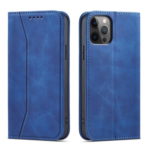 Magnet Fancy Case etui do iPhone 12 Pro pokrowiec portfel na karty kartę podstawka niebieski Magnet Fancy Case etui do iPhone 12 Pro pokrowiec portfel na karty kartę podstawka niebieski