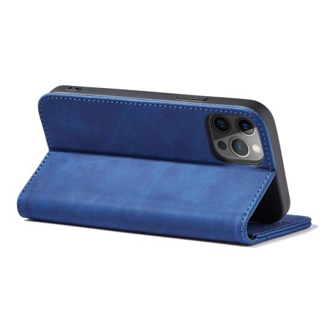 Magnet Fancy Case etui do iPhone 12 Pro pokrowiec portfel na karty kartę podstawka niebieski Magnet Fancy Case etui do iPhone 12 Pro pokrowiec portfel na karty kartę podstawka niebieski