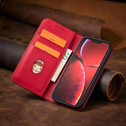 Magnet Fancy Case etui do iPhone 13 Pro Max pokrowiec portfel na karty kartę podstawka czerwony Magnet Fancy Case etui do iPhone 13 Pro Max pokrowiec portfel na karty kartę podstawka czerwony