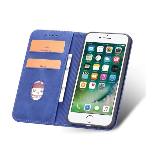 Magnet Fancy Case etui do iPhone SE 2022 / SE 2020 / iPhone 8 / iPhone 7 pokrowiec portfel na karty kartę podstawka niebieski Magnet Fancy Case etui do iPhone SE 2022 / SE 2020 / iPhone 8 / iPhone 7 pokrowiec portfel na karty kartę podstawka niebieski