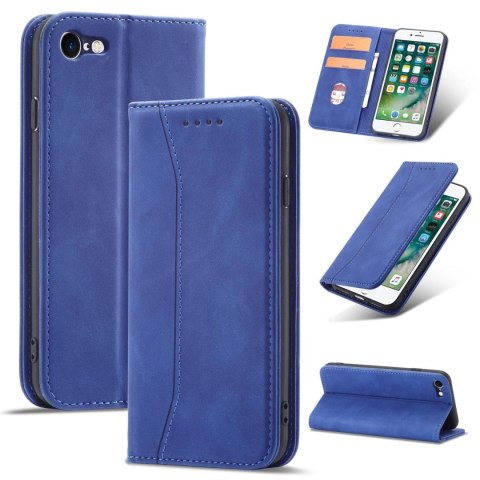 Magnet Fancy Case etui do iPhone SE 2022 / SE 2020 / iPhone 8 / iPhone 7 pokrowiec portfel na karty kartę podstawka niebieski Magnet Fancy Case etui do iPhone SE 2022 / SE 2020 / iPhone 8 / iPhone 7 pokrowiec portfel na karty kartę podstawka niebieski