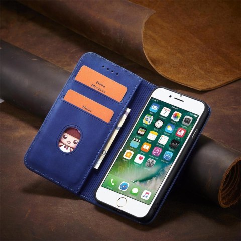 Magnet Fancy Case etui do iPhone SE 2022 / SE 2020 / iPhone 8 / iPhone 7 pokrowiec portfel na karty kartę podstawka niebieski Magnet Fancy Case etui do iPhone SE 2022 / SE 2020 / iPhone 8 / iPhone 7 pokrowiec portfel na karty kartę podstawka niebieski