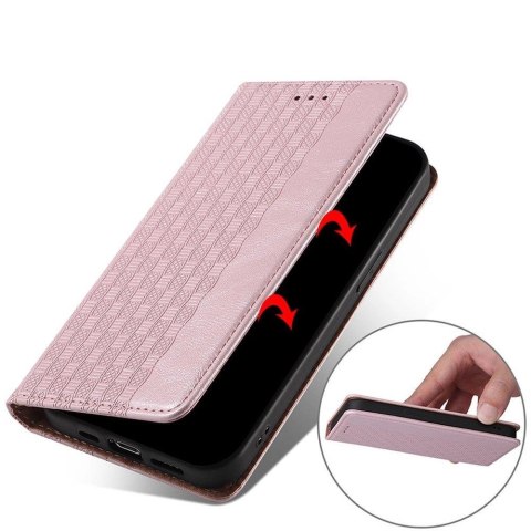 Magnet Strap Case etui do Samsung Galaxy A12 5G pokrowiec portfel + mini smycz zawieszka różowy Magnet Strap Case etui do Samsung Galaxy A12 5G pokrowiec portfel + mini smycz zawieszka różowy