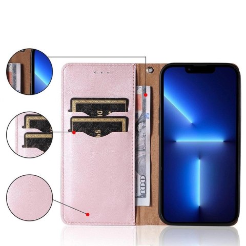 Magnet Strap Case etui do Samsung Galaxy A12 5G pokrowiec portfel + mini smycz zawieszka różowy Magnet Strap Case etui do Samsung Galaxy A12 5G pokrowiec portfel + mini smycz zawieszka różowy