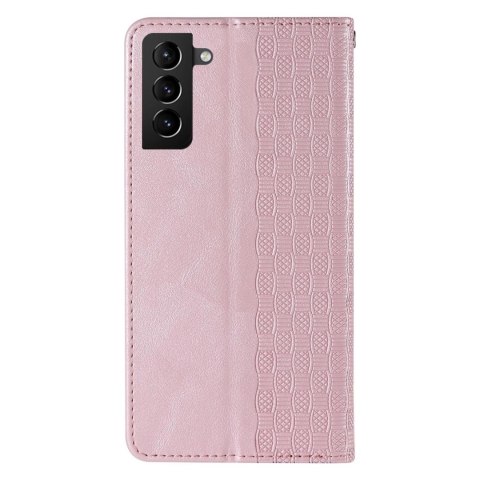 Magnet Strap Case etui do Samsung Galaxy S22 Ultra pokrowiec portfel + mini smycz zawieszka różowy Magnet Strap Case etui do Samsung Galaxy S22 Ultra pokrowiec portfel + mini smycz zawieszka różowy