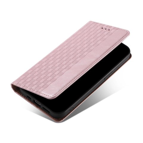 Magnet Strap Case etui do Samsung Galaxy S22 Ultra pokrowiec portfel + mini smycz zawieszka różowy Magnet Strap Case etui do Samsung Galaxy S22 Ultra pokrowiec portfel + mini smycz zawieszka różowy