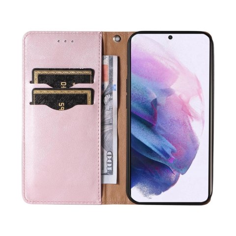 Magnet Strap Case etui do Samsung Galaxy S22 Ultra pokrowiec portfel + mini smycz zawieszka różowy Magnet Strap Case etui do Samsung Galaxy S22 Ultra pokrowiec portfel + mini smycz zawieszka różowy