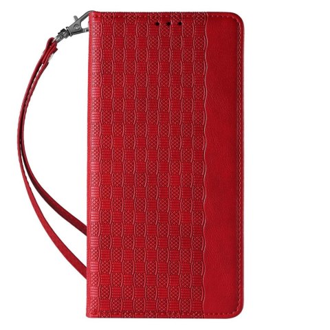Magnet Strap Case etui do iPhone 12 Pro pokrowiec portfel + mini smycz zawieszka czerwony Magnet Strap Case etui do iPhone 12 Pro pokrowiec portfel + mini smycz zawieszka czerwony