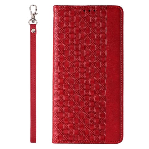 Magnet Strap Case etui do iPhone 12 Pro pokrowiec portfel + mini smycz zawieszka czerwony Magnet Strap Case etui do iPhone 12 Pro pokrowiec portfel + mini smycz zawieszka czerwony
