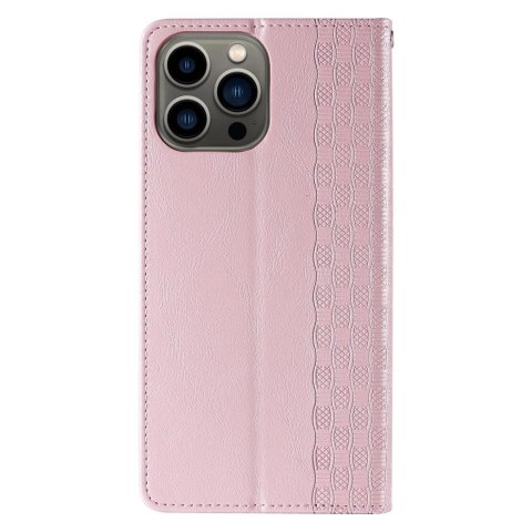 Magnet Strap Case etui do iPhone 12 Pro pokrowiec portfel + mini smycz zawieszka różowy Magnet Strap Case etui do iPhone 12 Pro pokrowiec portfel + mini smycz zawieszka różowy