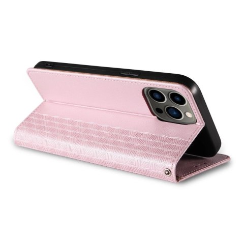 Magnet Strap Case etui do iPhone 12 Pro pokrowiec portfel + mini smycz zawieszka różowy Magnet Strap Case etui do iPhone 12 Pro pokrowiec portfel + mini smycz zawieszka różowy