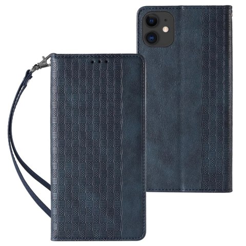 Magnet Strap Case etui do iPhone 13 pokrowiec portfel + mini smycz zawieszka niebieski Magnet Strap Case etui do iPhone 13 pokrowiec portfel + mini smycz zawieszka niebieski