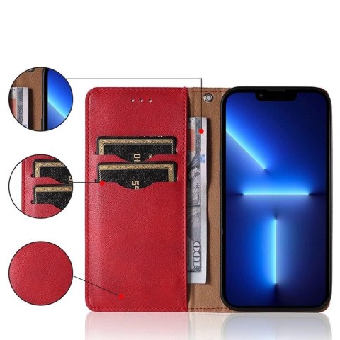 Magnet Strap Case etui do Xiaomi Redmi Note 11 Pro pokrowiec portfel + mini smycz zawieszka czerwony Magnet Strap Case etui do Xiaomi Redmi Note 11 Pro pokrowiec portfel + mini smycz zawieszka czerwony