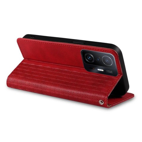 Magnet Strap Case etui do Xiaomi Redmi Note 11 Pro pokrowiec portfel + mini smycz zawieszka czerwony Magnet Strap Case etui do Xiaomi Redmi Note 11 Pro pokrowiec portfel + mini smycz zawieszka czerwony