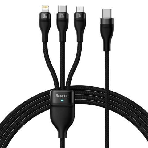 Baseus Flash Series II kabel USB Typ C - USB Typ C / Lightning / micro USB 100 W 1,5 m czarny (CASS030201) Baseus Flash Series II kabel USB Typ C - USB Typ C / Lightning / micro USB 100 W 1,5 m czarny (CASS030201)