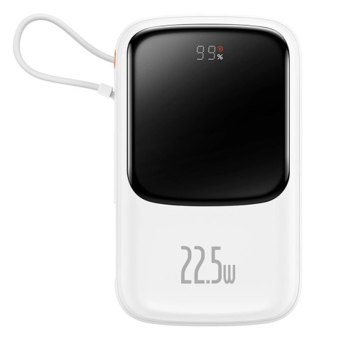 Baseus Qpow powerbank 10000mAh wbudowany kabel USB Typu C 22.5W Quick Charge SCP AFC FCP biały (PPQD020102) Baseus Qpow powerbank 10000mAh wbudowany kabel USB Typu C 22.5W Quick Charge SCP AFC FCP biały (PPQD020102)