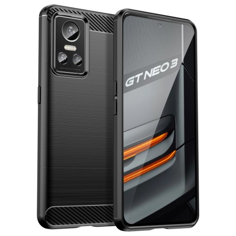 Carbon Case elastyczne etui pokrowiec Realme GT Neo 3 czarny Carbon Case elastyczne etui pokrowiec Realme GT Neo 3 czarny