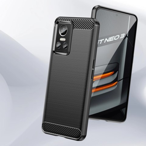 Carbon Case elastyczne etui pokrowiec Realme GT Neo 3 czarny Carbon Case elastyczne etui pokrowiec Realme GT Neo 3 czarny