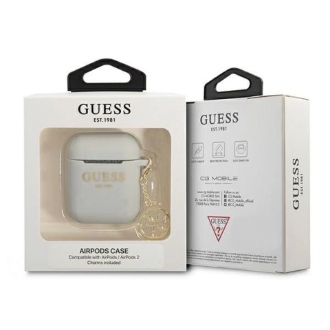 Etui Guess Silicone Charm 4G Collection na AirPods 1/2 - szare