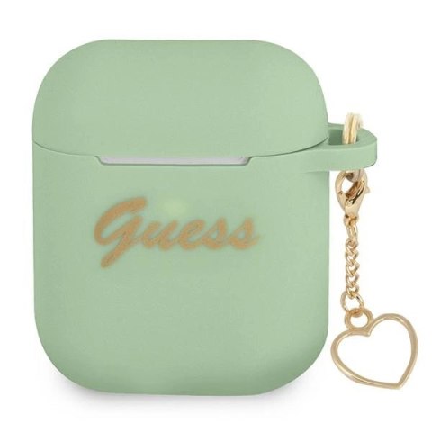 Etui Guess Silicone Charm Heart Collection na AirPods 1/2 - zielone